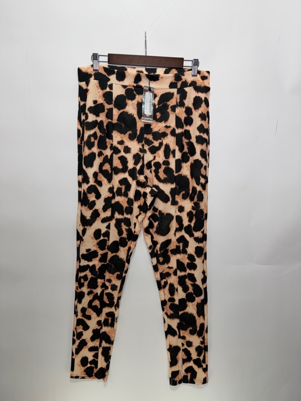 Boohoo Leopard Print Stretch Leggings - Tan & Black